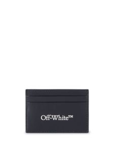 Off-White Bookish logo-print leather cardholder - Noir