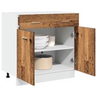 Onderkast met lade 80x46x81,5 cm bewerkt hout oud houtkleurig