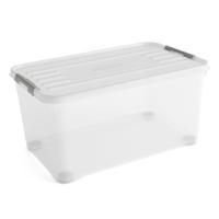 Curver handy+ opbergbox 115 liter + wielen transparant