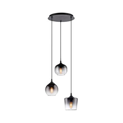 Just Light Zwarte hanglampZea 3-lichts - 15424-18