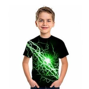 Kinderen Jongens T-shirt Tee Grafisch Korte mouw Ronde hals Kinderen Top Buiten 3D-afdrukken Sport Modieus Dagelijks Zomer Rood 3-12 jaar Lightinthebox