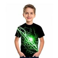 Kinderen Jongens T-shirt Tee Grafisch Korte mouw Ronde hals Kinderen Top Buiten 3D-afdrukken Sport Modieus Dagelijks Zomer Rood 3-12 jaar Lightinthebox