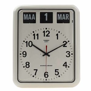 Kalenderklok groot analoog BQ-12A | Wit | Senioren klok | Dementie klok | Dag, datum en tijdsaanduiding | Twemco | WWV619050