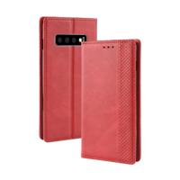 Magnetische Buckle retro Crazy Horse textuur horizontale Flip lederen case voor Galaxy S10 (5G) met houder & kaartsleuven & fotolijstjes (rood)