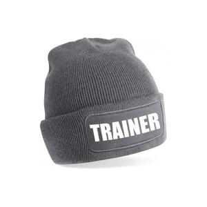 Trainer muts voor volwassenen - grijs - trainer - wintermuts - beanie - one size - unisex