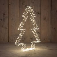 Metal 56 cmx7 cm 3D Tree White With 540Led Warm White - Anna's Collection - thumbnail