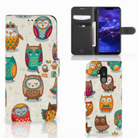 Huawei Mate 20 Lite Telefoonhoesje met Pasjes Vrolijke Uilen - thumbnail