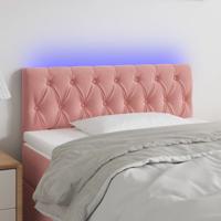 Hoofdbord LED 90x7x78/88 cm fluweel roze