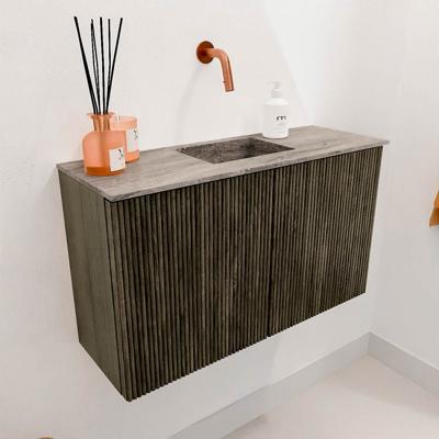 Toiletmeubel Mondiaz Joya Dlux | 70 cm | Meubelkleur Shadow | Faye wastafel Oza Wasbak Midden | Zonder kraangat(en)