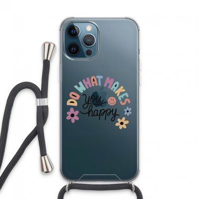Happy days: iPhone 13 Pro Max Transparant Hoesje met koord