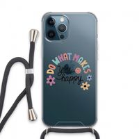 Happy days: iPhone 13 Pro Max Transparant Hoesje met koord
