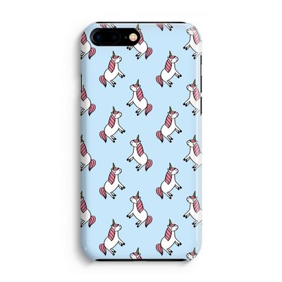 Eenhoorns overal: iPhone 8 Plus Volledig Geprint Hoesje