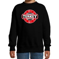 Have fear Turkey is here / Turkije supporters sweater zwart voor kids - thumbnail