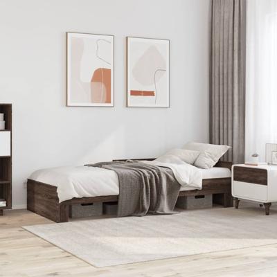 Bedframe zonder matras bewerkt hout bruin eikenkleur 100x200 cm