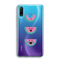 Smiley watermeloen: Huawei P30 Lite Transparant Hoesje