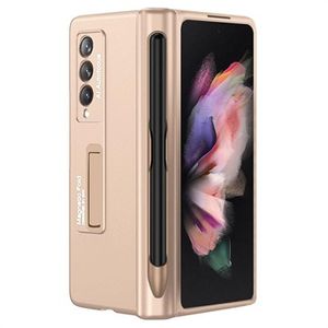 GKK Magnetische Vouw Samsung Galaxy Z Fold3 5G Hybride Hoesje Met Pensleuf - Goud