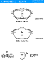 Remblokkenset, schijfrem ATE, u.a. fÃ¼r CitroÃ«n, Peugeot, Opel, Vauxhall, DS, Toyota