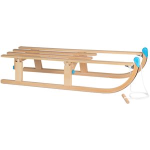 SportX Vouwslee met Trekkoord - Slee - Slede - Opklapbaar - XL - 110 cm - Hout - Blauw