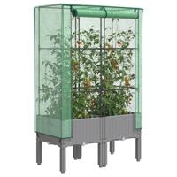 VidaXL Plantenbak verhoogd met kashoes 80x40x140 cm rattanlook