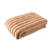 Hadi Beige ribbed fake fur plaid small