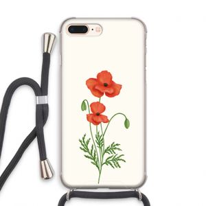 Red poppy: iPhone 7 PLUS Transparant Hoesje met koord