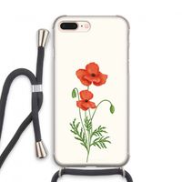 Red poppy: iPhone 7 PLUS Transparant Hoesje met koord