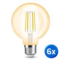 Slimme filament led lamp - dual white 7w e27 fitting - g95 model colored - voordeelset van 6