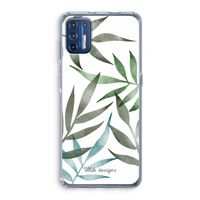 Tropical watercolor leaves: Motorola Moto G9 Plus Transparant Hoesje