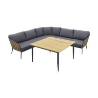 Garden Impressions Bali lounge dining set - Carbon black - 4-delig