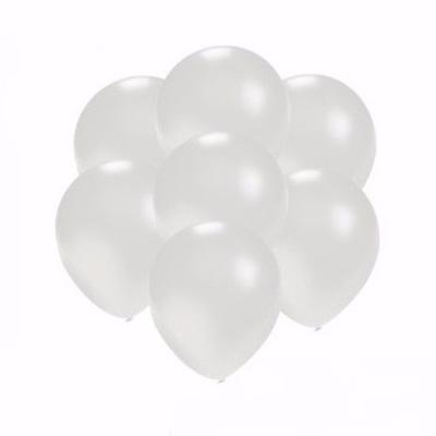 Kleine metallic ballonnen - wit - 75x stuks - Feestartikelen en versieringen - rond - 13 cm Kleine metallic ballonnen - wit - 75x stuks - Feestartikelen en versieringen - rond - 13 cm