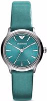 Horlogeband Armani AR1804 Leder Turquoise 14mm