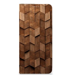 Book Wallet Case voor OPPO Reno8 Wooden Cubes