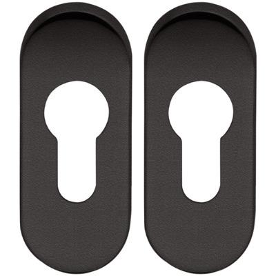 Cilinderrozet paar ovaal zwart Cilinderrozet paar ovaal zwart