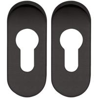 Cilinderrozet paar ovaal zwart