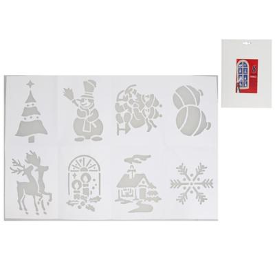 Gerimport Kerst raamsjablonen - 8x st - 29 x 18 cm?- raamversiering - kerstversiering
