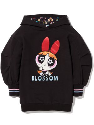 Monnalisa robe-sweat Blossom à imprimé graphique - Noir
