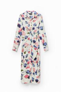 Midi-blousejurk plooitjes - WHITE - XS