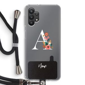 Pink Bouquet: Samsung Galaxy A32 5G Transparant Hoesje met koord