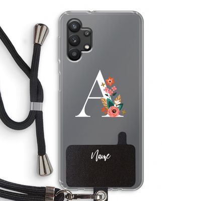Pink Bouquet: Samsung Galaxy A32 5G Transparant Hoesje met koord