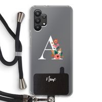 Pink Bouquet: Samsung Galaxy A32 5G Transparant Hoesje met koord