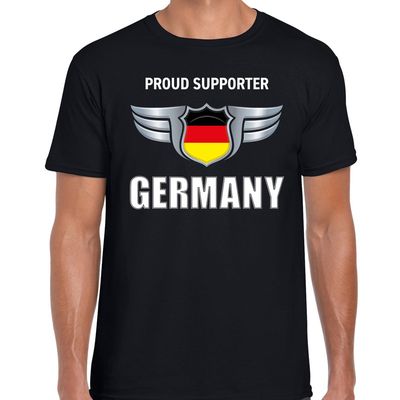 Proud supporter Germany / Duitsland t-shirt zwart voor heren Proud supporter Germany / Duitsland t-shirt zwart voor heren