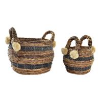 Mandenset DKD Home Decor Koloniaal Vezel (31 x 31 x 33 cm)