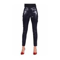 Stretchbroek zwart metallic