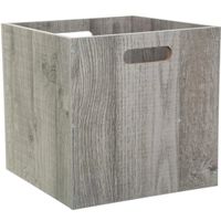 Opbergmand/kastmand 29 liter grijs/greywash van hout 31 x 31 x 31 cm   -