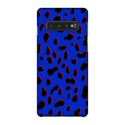 Blue Leopard: Samsung Galaxy S10 4G Volledig Geprint Hoesje