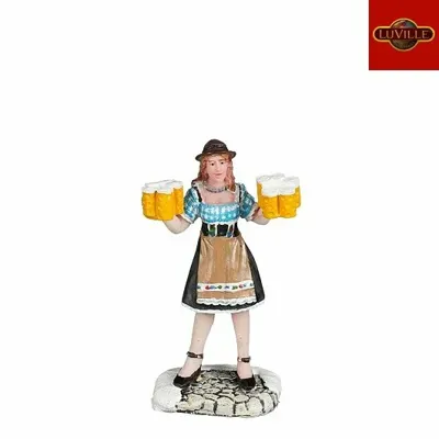 Woman brings beer l4b2.5h7cm
