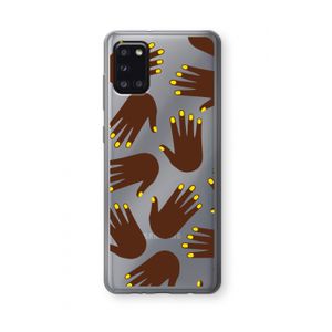 Hands dark: Samsung Galaxy A31 Transparant Hoesje