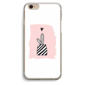 Zwart-wit cactus: iPhone 6 / 6S Transparant Hoesje