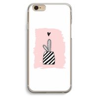 Zwart-wit cactus: iPhone 6 / 6S Transparant Hoesje