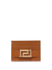 Versace porte-cartes Greca Goddess en cuir - Marron